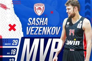  Basket League: MVP της πρώτης αγωνιστικής ο Σάσα Βεζένκοφ 