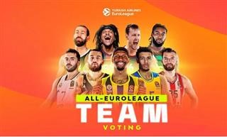  Άνοιξε η πλατφόρμα ψηφοφορίας των καλύτερων πεντάδων της Euroleague 